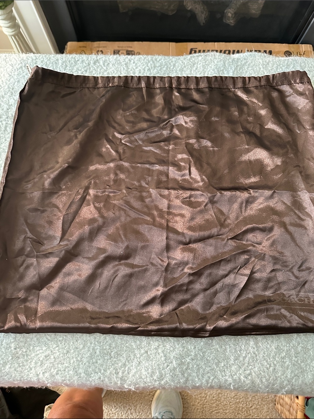 Authentic Coach Dark Brown Satin Drawstring Dust Bag